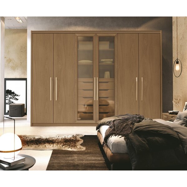 Guarda Roupa Premium 6 Portas 6 Gavetas Com Espelho Reflecta