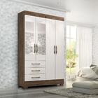Guarda Roupa Quarto Casal Beatriz Com Espelho 4 Portas 3 Prat