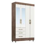 Guarda Roupa Quarto Casal Beatriz Com Espelho 4 Portas 3 Prat