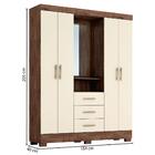Guarda Roupa Quarto Casal Emily Com Espelho 4 Portas 3 Gaveta