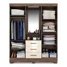 Guarda Roupa Quarto Casal Emily Com Espelho 4 Portas 3 Gaveta