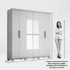 Guarda Roupa Quarto Casal Olívia 6 Portas 3 Gavetas 5 Pratele