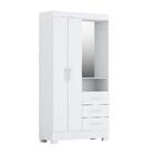 Guarda Roupa Quarto Solteiro Emily Com Espelho 2 Portas 3 Gav