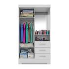 Guarda Roupa Quarto Solteiro Emily Com Espelho 2 Portas 3 Gav