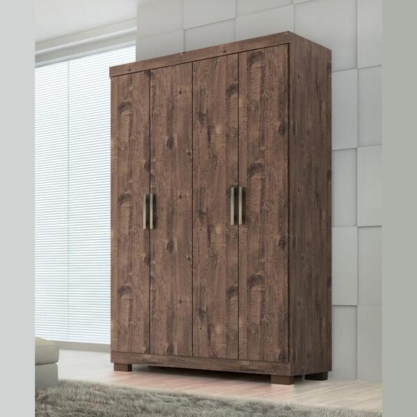 Guarda Roupa Quarto Solteiro Juliana 4 Portas 2 Gavetas 1 Pra
