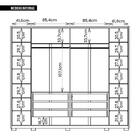 Guarda-roupa Quintus Lux 6 Portas 6 Gavetas Com Vidro Reflect