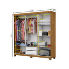 Guarda Roupa R22 6 Portas 2 Gavetas Com Espelho E Pés Carioca