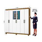 Guarda Roupa R22 6 Portas 2 Gavetas Com Espelho E Pés Carioca