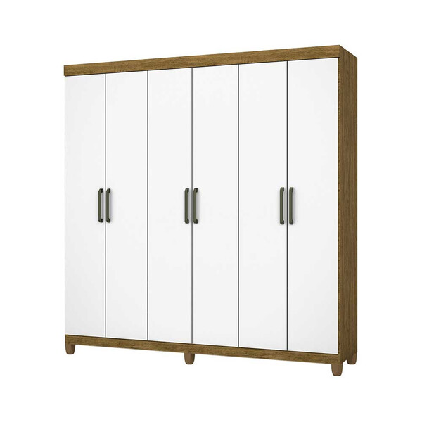 Guarda Roupa R22 6 Portas 2 Gavetas Sem Espelho Com Pés Cario