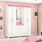 Guarda Roupa Ravenna Branco/rosa/branco