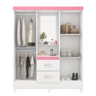 Guarda Roupa Ravenna Branco/rosa/branco