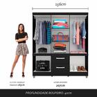 Guarda Roupa Rebeca 8 Portas 2 Gavetas Preto Fosco - Móveis A