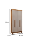 Guarda-roupa Recife 4 Portas 2 Gavetas Com Espelho Salleto Ci