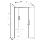 Guarda-roupa Recife 4 Portas E 2 Gavetas - Poliman - Cinza /