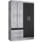 Guarda-roupa Recife 4 Portas E 2 Gavetas - Poliman - Cinza /