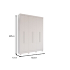 Guarda-roupa Recife 6 Portas 2 Gavetas Com Espelho Salleto Br