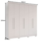 Guarda-roupa Recife 6 Portas 2 Gavetas Salleto Branco