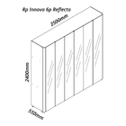 Guarda Roupa Reflecta 6 Portas Led Innova Preto - Gelius