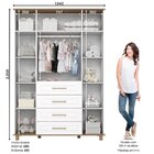 Guarda-roupa Retrô 4 Portas E 4 Gavetas Harper Branco Hp E Je