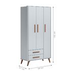 Guarda Roupa Retro Adrano Cinza