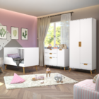 Guarda-roupa Retrô Back 2 Portas 1 Gaveta Branco/ Carvalho