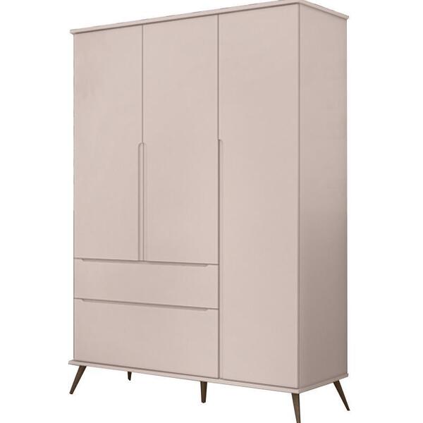 Guarda Roupa Retro Mariana 3 Portas Rosê - Fbaby