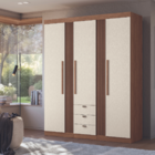 Guarda Roupa Ripado 3 Portas Solteiro Texas Jatobá Areia