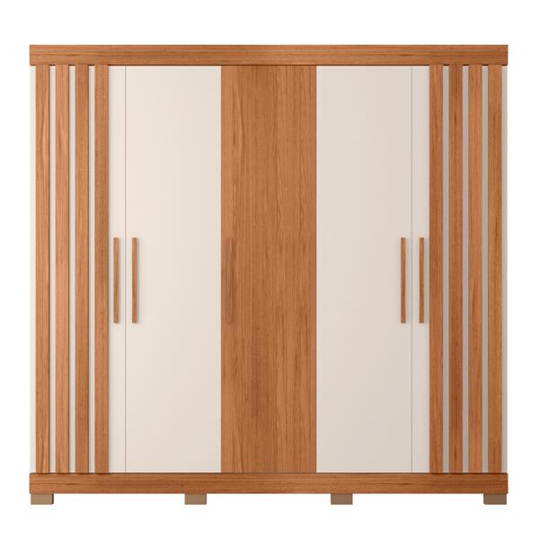 Guarda Roupa Ripado 5 Portas Liverpool Freijó Off White