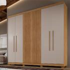 Guarda Roupa Ripado 6 Portas 3 Gavetas Milano Benetil Cinamom