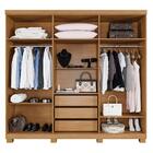 Guarda Roupa Ripado 6 Portas 3 Gavetas Milano Benetil Cinamom