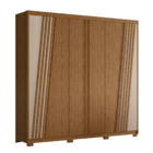 Guarda Roupa Ripado 6 Portas Candoí Jatoba Fendi Metallic