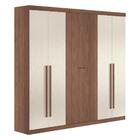 Guarda Roupa Ripado 6 Portas Casal Lagos Jatobá Areia