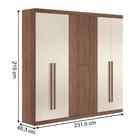 Guarda Roupa Ripado 6 Portas Casal Lagos Jatobá Areia