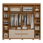 Guarda Roupa Ripado Com Espelho Cambé Jatobá Fendi Metallic