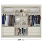 Guarda Roupa Ripado Com Espelho Central - Refletto-off White