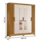 Guarda Roupa Ripado Com Espelho Manila Feijó Off White