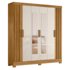 Guarda Roupa Ripado Com Espelho Manila Feijó Off White