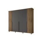 Guarda Roupa Ripado França 6 Portas Cinamomo/grafite – Rv Móv