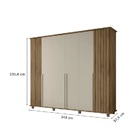 Guarda Roupa Ripado França 6 Portas Cinamomo/off White – Rv M
