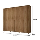 Guarda Roupa Ripado França 6 Portas Cinamomo - Rv Móveis