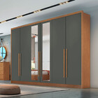 Guarda Roupa Roma 6 Portas 6 Gavetas Com Espelho Clic Móveis