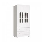 Guarda-roupa Roupeiro 2 Portas Katatau Branco Brilho