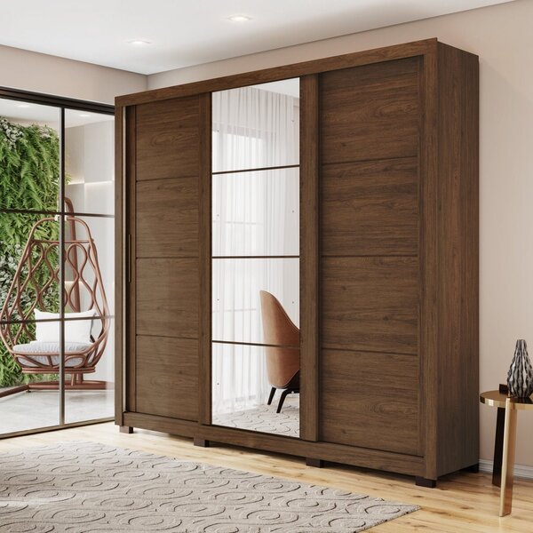 Guarda-roupa Roupeiro 3 Portas Deslizantes 4 Gavetas Blossom