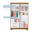 Guarda-roupa Roupeiro 4 Portas 2 Gavetas Star Tigus Baby Flex