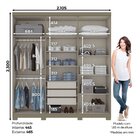 Guarda-roupa Roupeiro 6 Portas 3 Gavetas Armani Henn Duna/cri