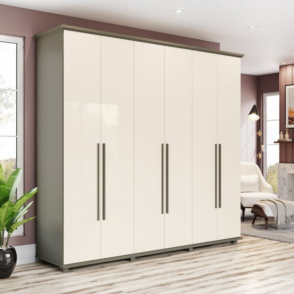 Guarda-roupa Roupeiro 6 Portas 6 Gavetas Canyon Henn Duna/off