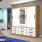 Guarda Roupa Roupeiro Anjos 3 Portas De Correr Com Espelho Ce