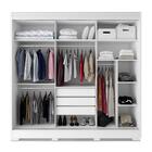 Guarda Roupa Roupeiro Armário 2 Portas De Correr 3 Gavetas 7