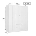 Guarda-roupa Roupeiro Astro 6 Portas 2 Gavetas Thb