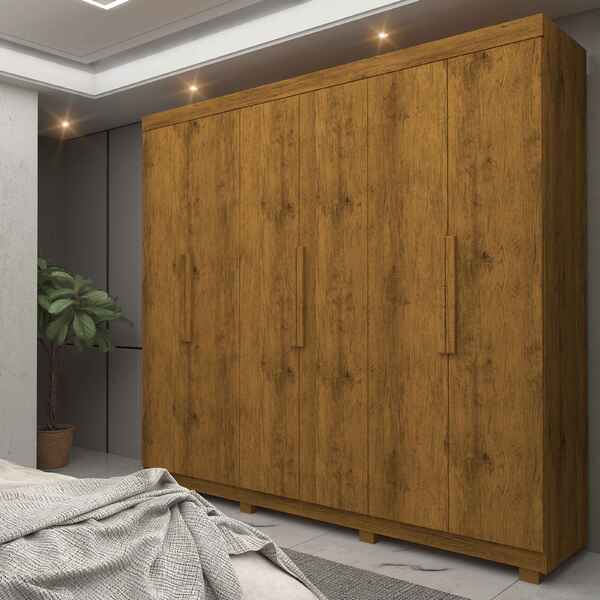 Guarda Roupa Roupeiro Casal 6 Portas 2 Gavetas Império Madeir